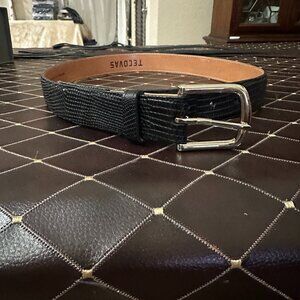 Tecovas Genuine Lizard Leather Black Belt – Size 36